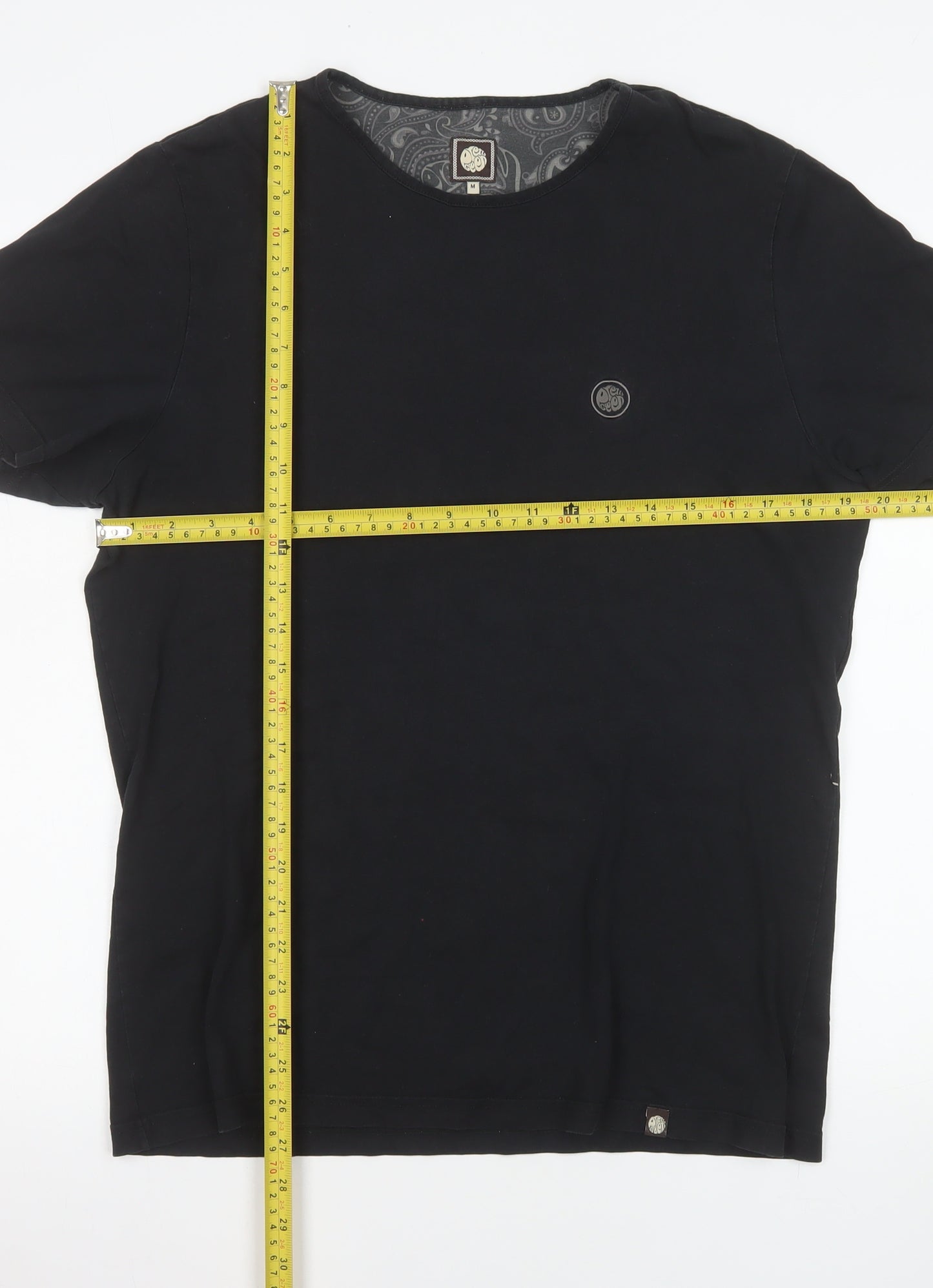 Pretty Green Women's Black Cotton Crew Neck T-Shirt M