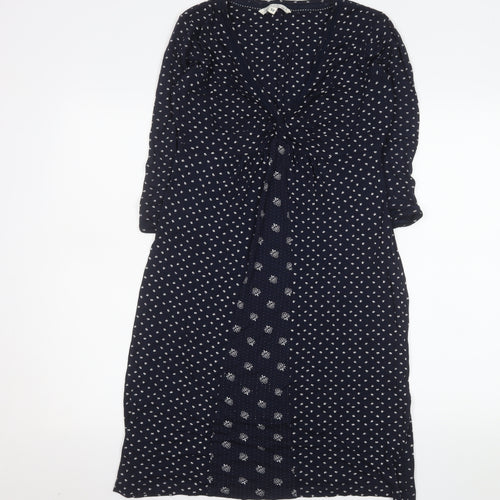Fat Face Womens Blue Floral Midi A-Line Dress Size 12