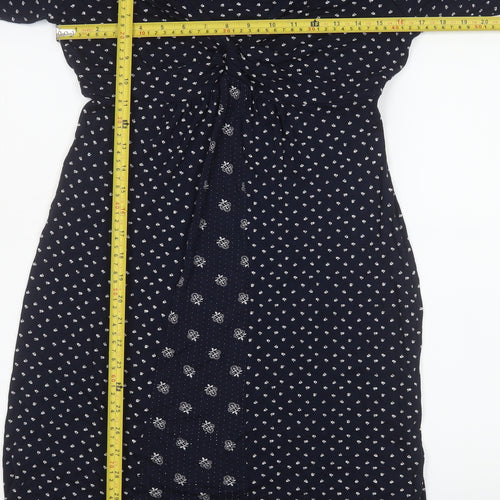 Fat Face Womens Blue Floral Midi A-Line Dress Size 12