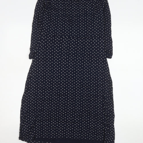 Fat Face Womens Blue Floral Midi A-Line Dress Size 12