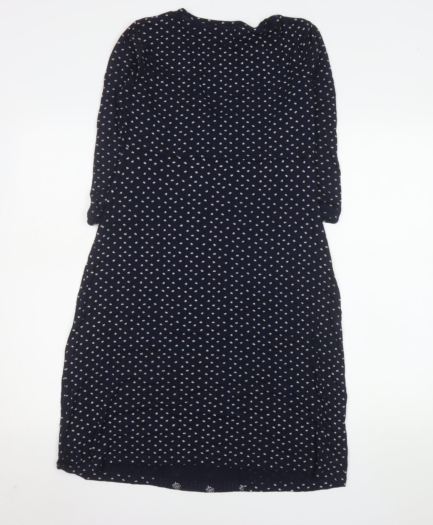 Fat Face Womens Blue Floral Midi A-Line Dress Size 12