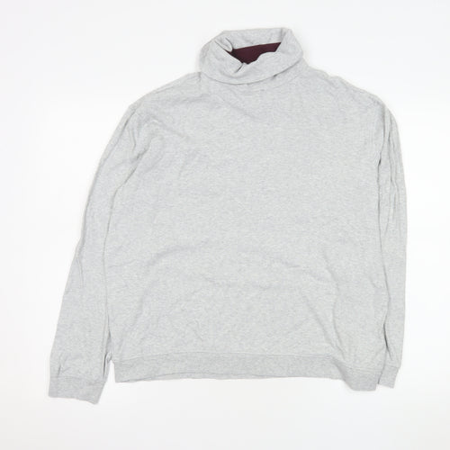 Ted Baker Men's Grey Cotton Roll Neck Long Sleeve Casual Top Size L