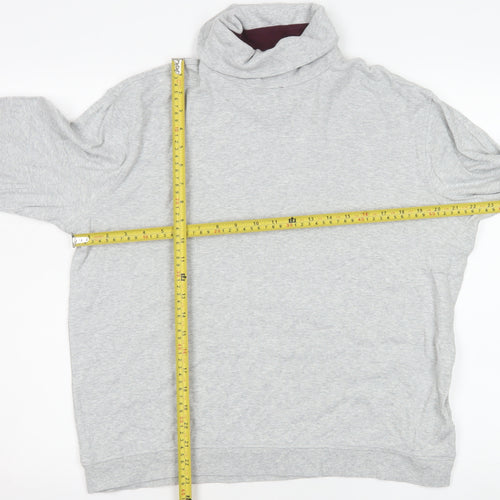 Ted Baker Men's Grey Cotton Roll Neck Long Sleeve Casual Top Size L