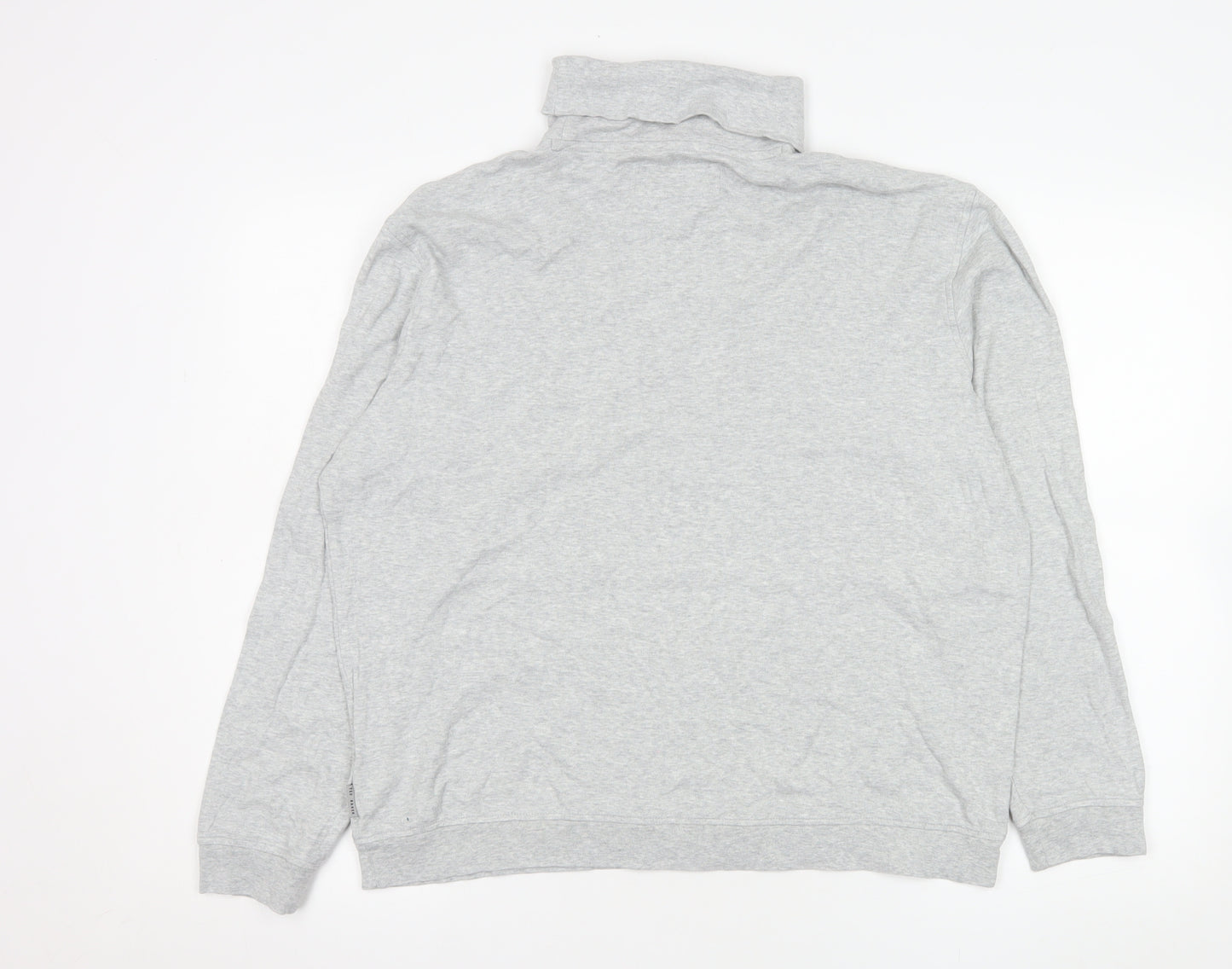 Ted Baker Men's Grey Cotton Roll Neck Long Sleeve Casual Top Size L