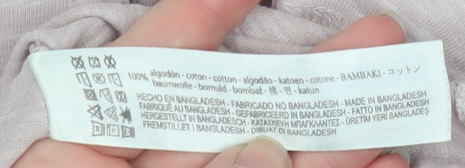 Oysho Womens Pink Long Sleeve Henley Button-Up Cotton Top M