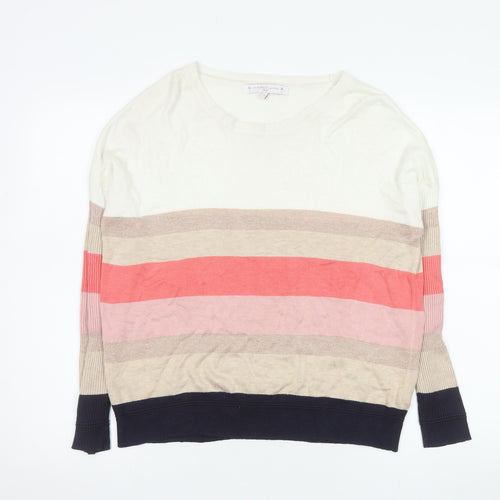 Next Women’s Multicoloured Striped Pullover Jumper UK 12 Viscose Blend