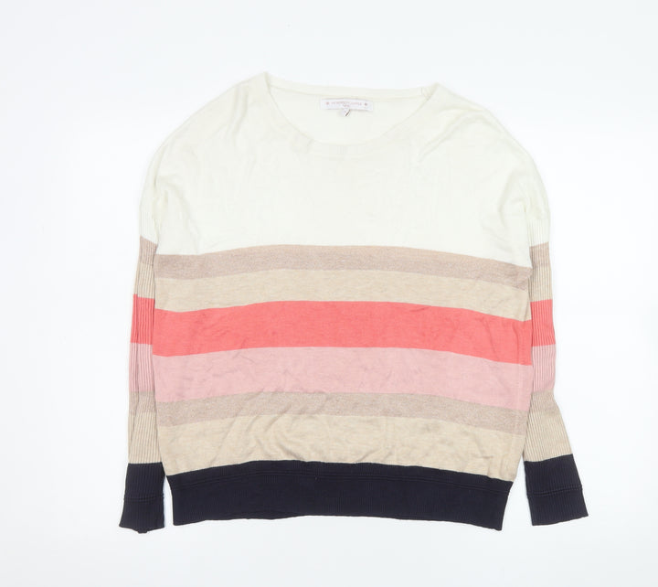 Next Women’s Multicoloured Striped Pullover Jumper UK 12 Viscose Blend