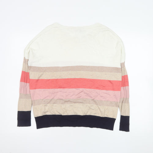 Next Women’s Multicoloured Striped Pullover Jumper UK 12 Viscose Blend