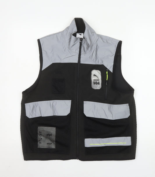 Puma Women’s Black Reflective Activewear Vest Jacket Size S