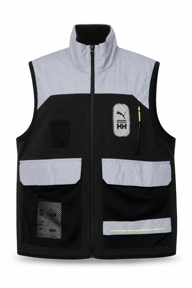 Front view of Puma Women’s Black Reflective Activewear Vest Jacket, size S