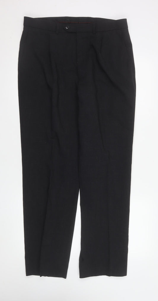 Marks and Spencer Men's Grey Wool Blend Formal Dress Pants 34W 31L