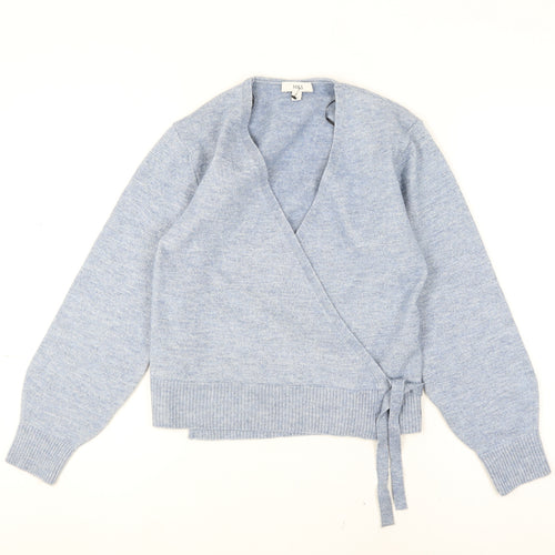 Marks and Spencer Women's Blue Wrap Knit Jumper Size S