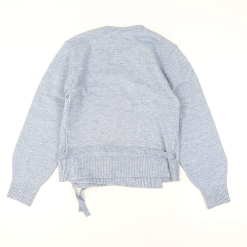 Marks and Spencer Women's Blue Wrap Knit Jumper Size S