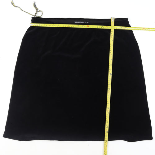 Gudrun Sjödén Women’s Black Velvet Knee Length Pencil Skirt 2XL