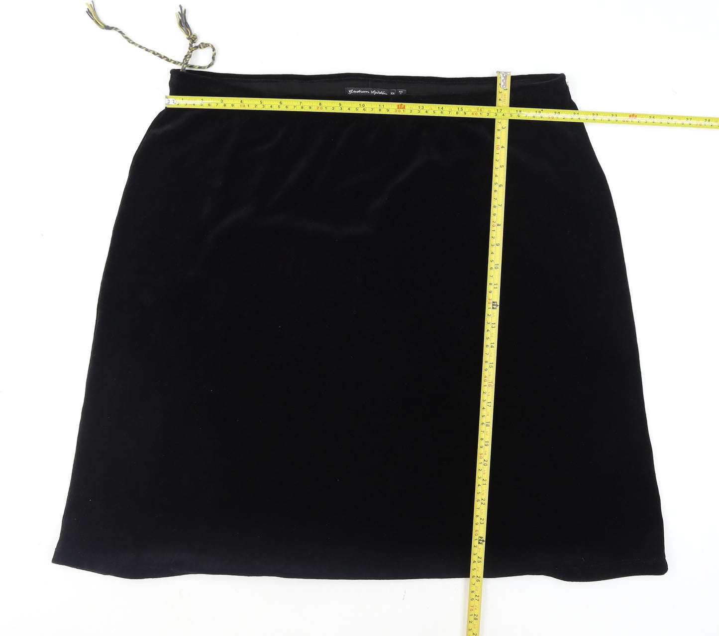 Gudrun Sjödén Women’s Black Velvet Knee Length Pencil Skirt 2XL