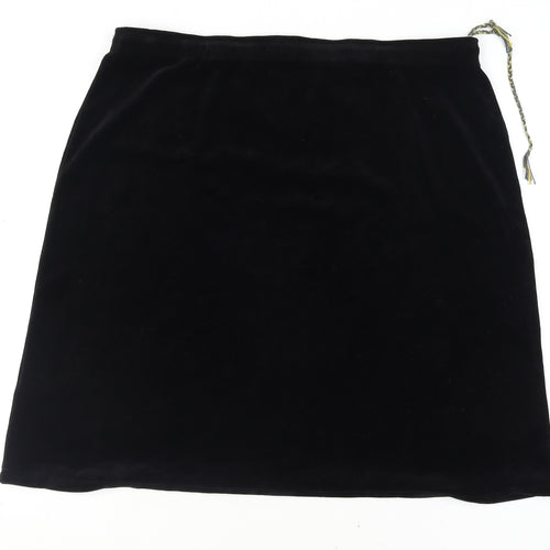 Gudrun Sjödén Women’s Black Velvet Knee Length Pencil Skirt 2XL