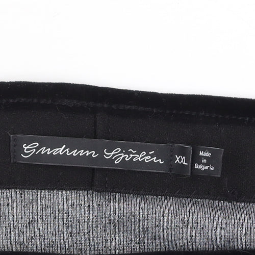 Gudrun Sjödén Women’s Black Velvet Knee Length Pencil Skirt 2XL
