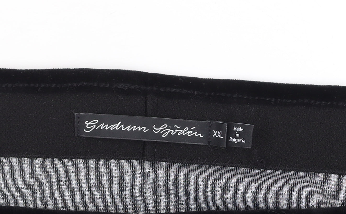 Gudrun Sjödén Women’s Black Velvet Knee Length Pencil Skirt 2XL