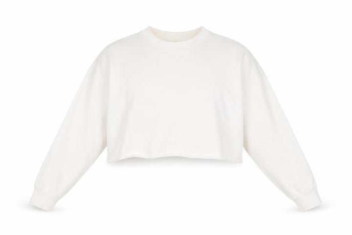 Missguided Women White Size 8 Crew Neck Cropped Pullover Jumper