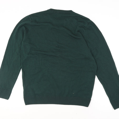 New Look Men Green Christmas Santa Crew Neck Pullover Jumper L