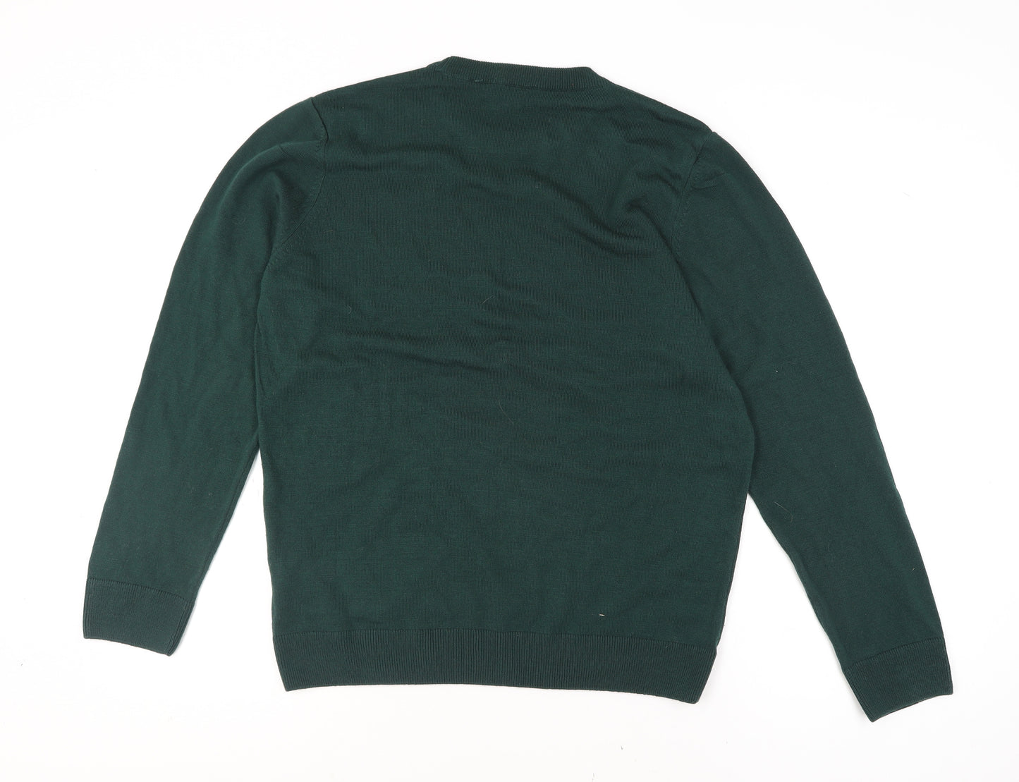 New Look Men Green Christmas Santa Crew Neck Pullover Jumper L