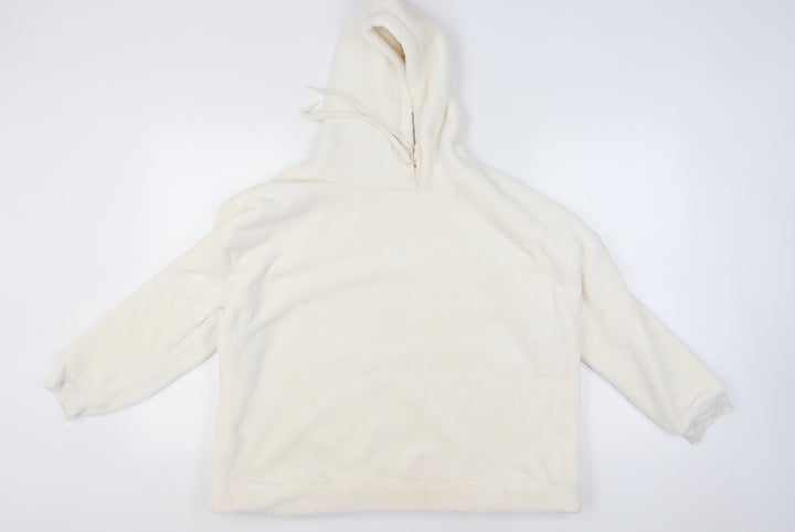 Marks and Spencer Women Ivory Pullover Hoodie Large Fleece Soft Warm