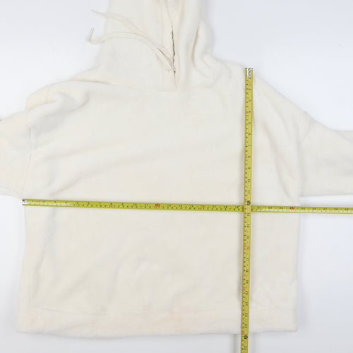 Marks and Spencer Women Ivory Pullover Hoodie Large Fleece Soft Warm