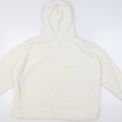 Marks and Spencer Women Ivory Pullover Hoodie Large Fleece Soft Warm