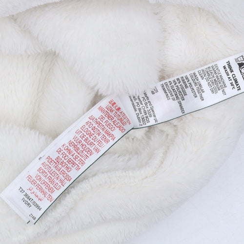 Marks and Spencer Women Ivory Pullover Hoodie Large Fleece Soft Warm