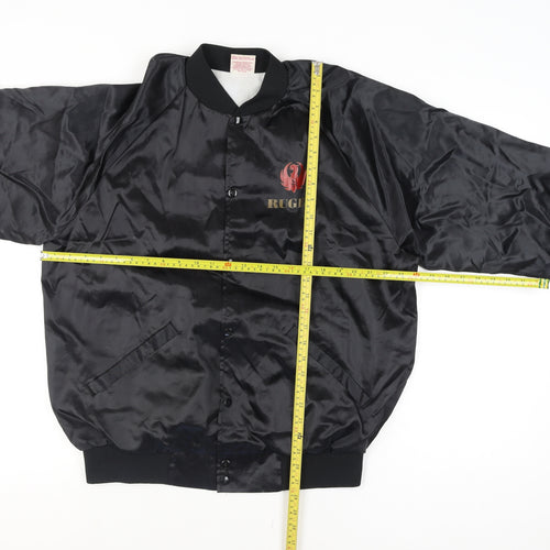 Cardinal Men’s Black XL Varsity Jacket Nylon Ruger Logo Vintage