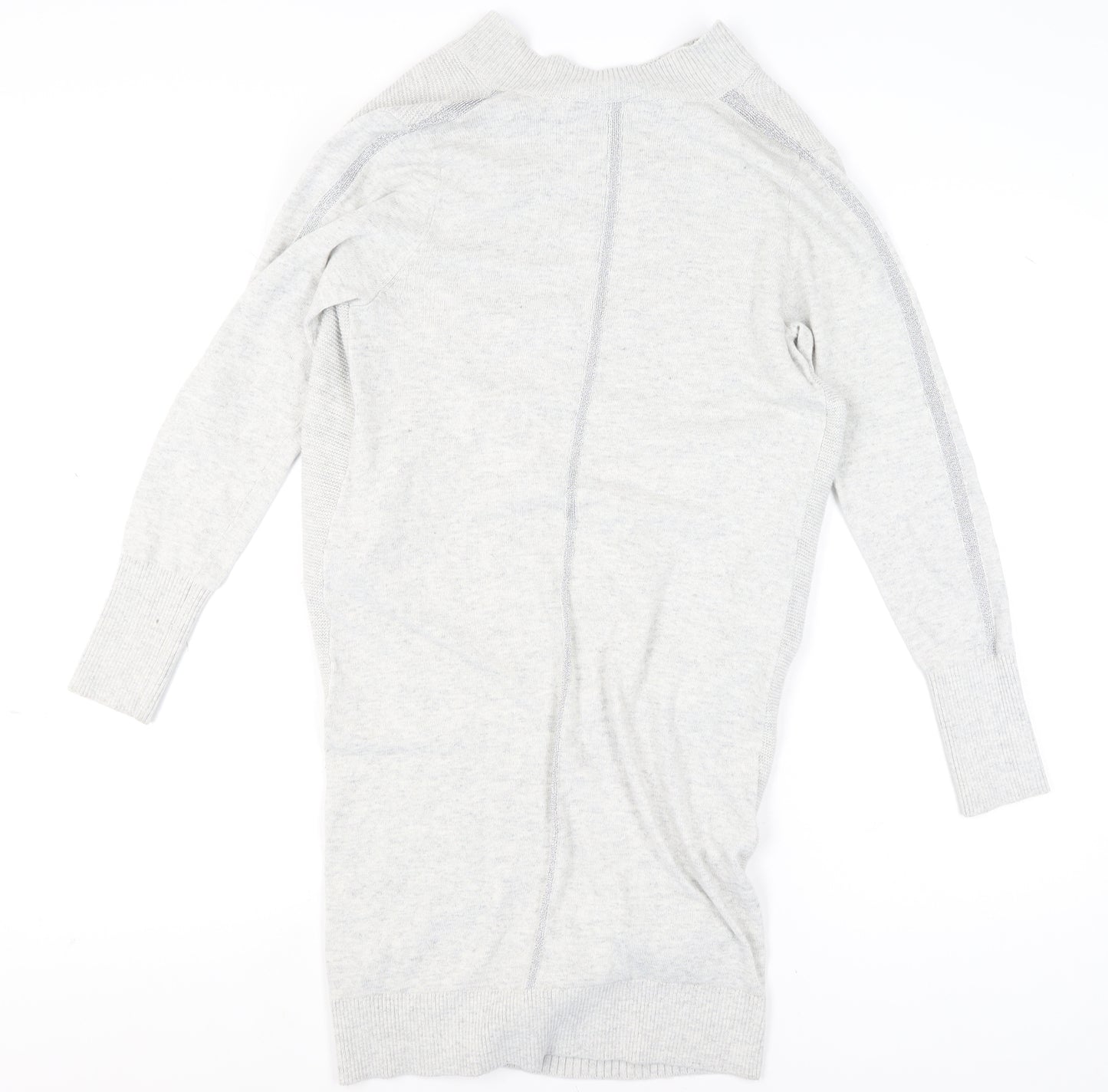 Mint Velvet Women’s Grey Cowl Neck Long Sleeve Zip Cardigan S
