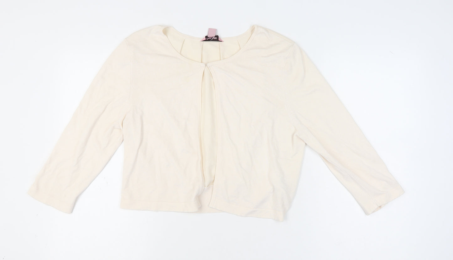 Phase Eight Women Ivory 3/4 Sleeve Knit Cardigan Size 18