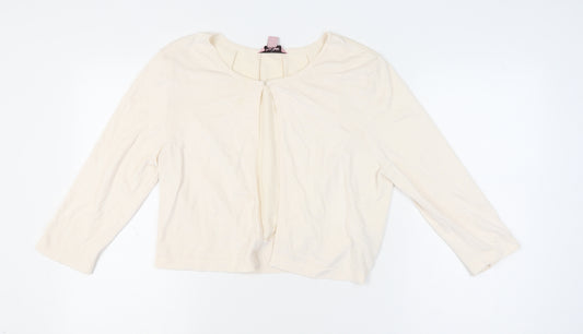 Phase Eight Women Ivory 3/4 Sleeve Knit Cardigan Size 18
