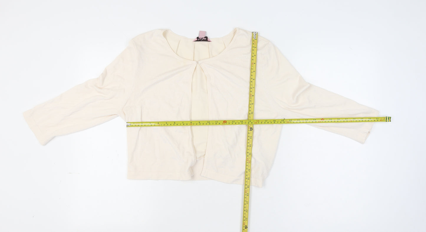 Phase Eight Women Ivory 3/4 Sleeve Knit Cardigan Size 18