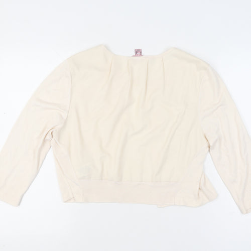 Phase Eight Women Ivory 3/4 Sleeve Knit Cardigan Size 18
