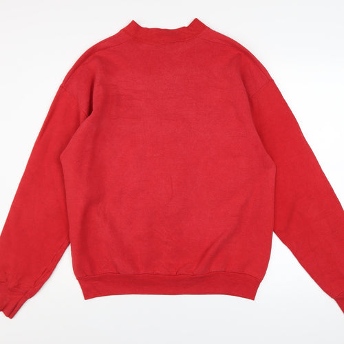 Mickey & Co Women Red Pullover Sweatshirt Long Sleeve Cotton Graphic L