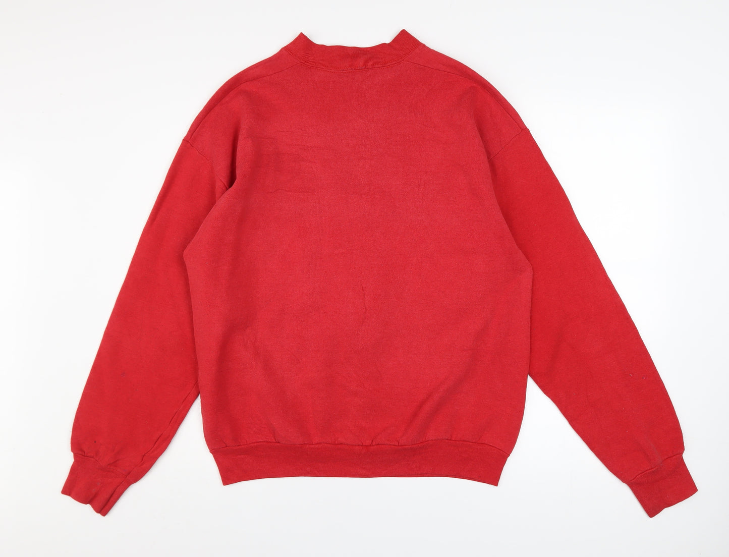 Mickey & Co Women Red Pullover Sweatshirt Long Sleeve Cotton Graphic L