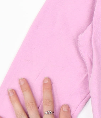 Superdry Womens Pink Pullover Hoodie Size 12 Cotton Blend Lined Casual