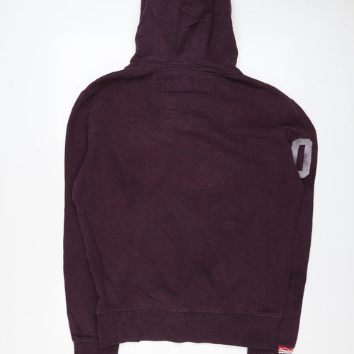 Superdry Men's Purple Pullover Hoodie M Track & Field Fleece Sweatshirt