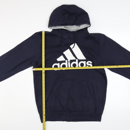 Adidas Men's Blue Pullover Logo Hoodie XL Fleece Sweatshirt