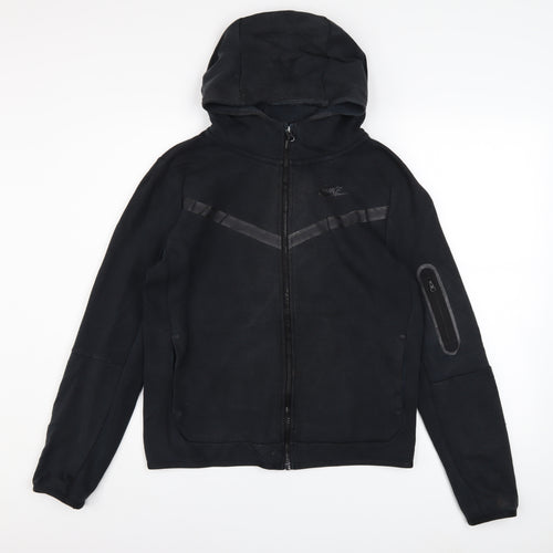 Nike Boys Black Full Zip Hoodie Size 14 Years Standard Fit Fleece Jacket