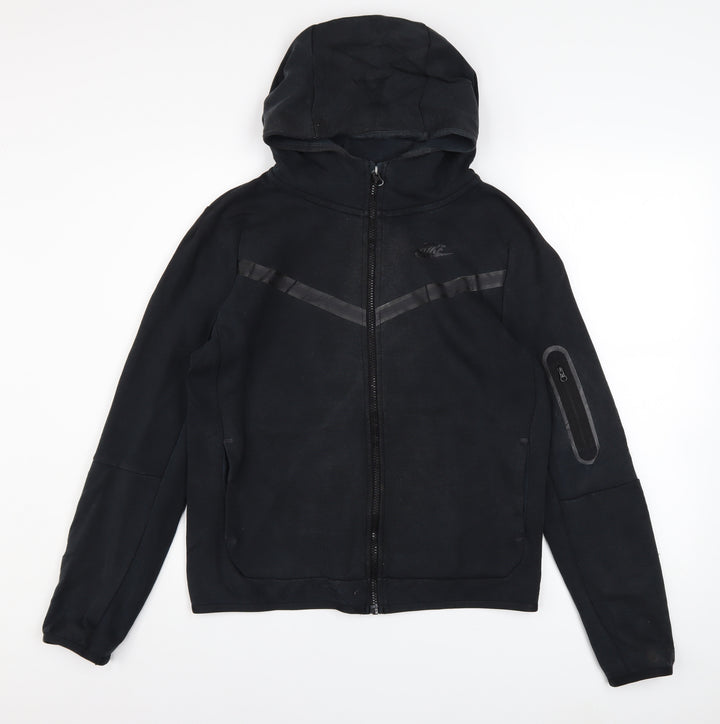 Nike Boys Black Full Zip Hoodie Size 14 Years Standard Fit Fleece Jacket