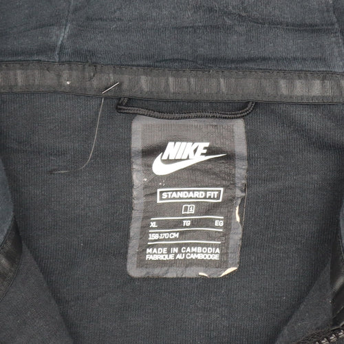 Nike Boys Black Full Zip Hoodie Size 14 Years Standard Fit Fleece Jacket