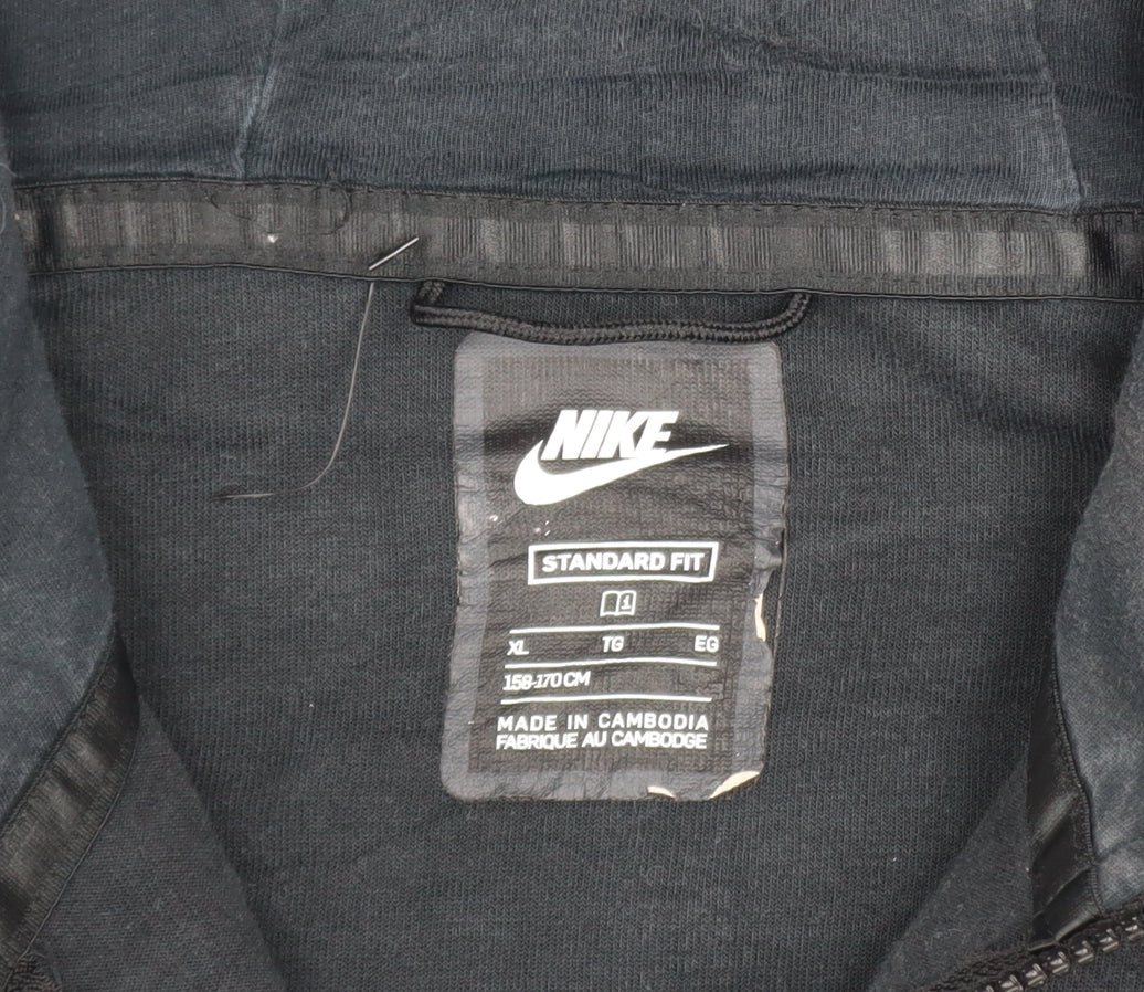 Nike Boys Black Full Zip Hoodie Size 14 Years Standard Fit Fleece Jacket