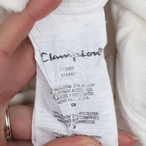Champion Men’s Ivory Small Pullover Sweatshirt Logo Fleece