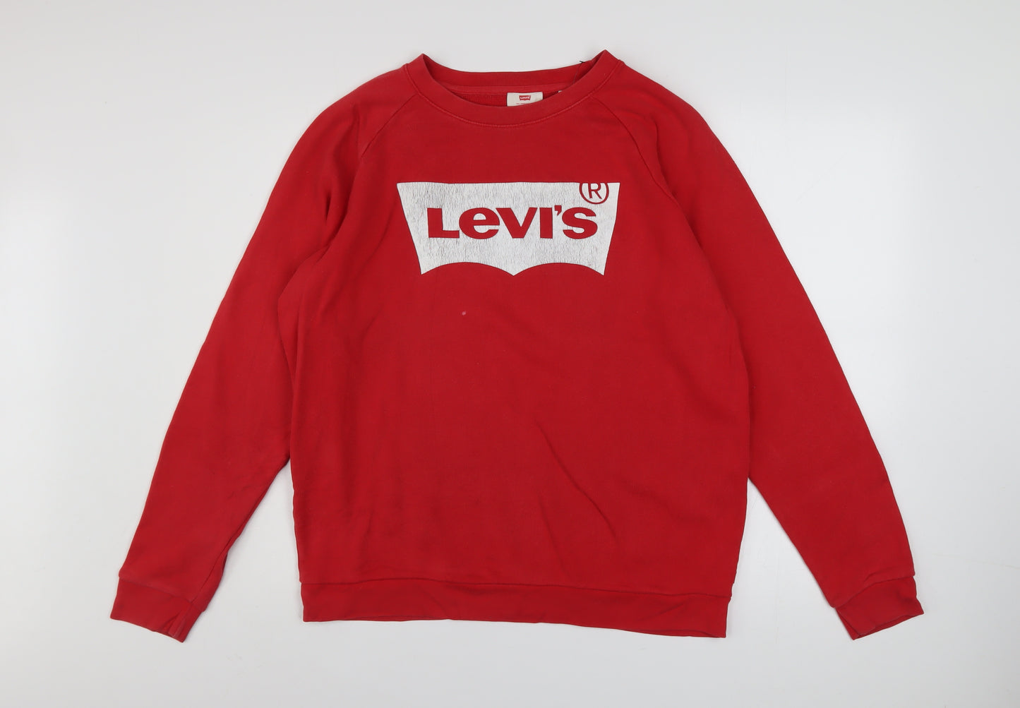 Levi's Men's Red Crew Neck Logo Sweatshirt Size M