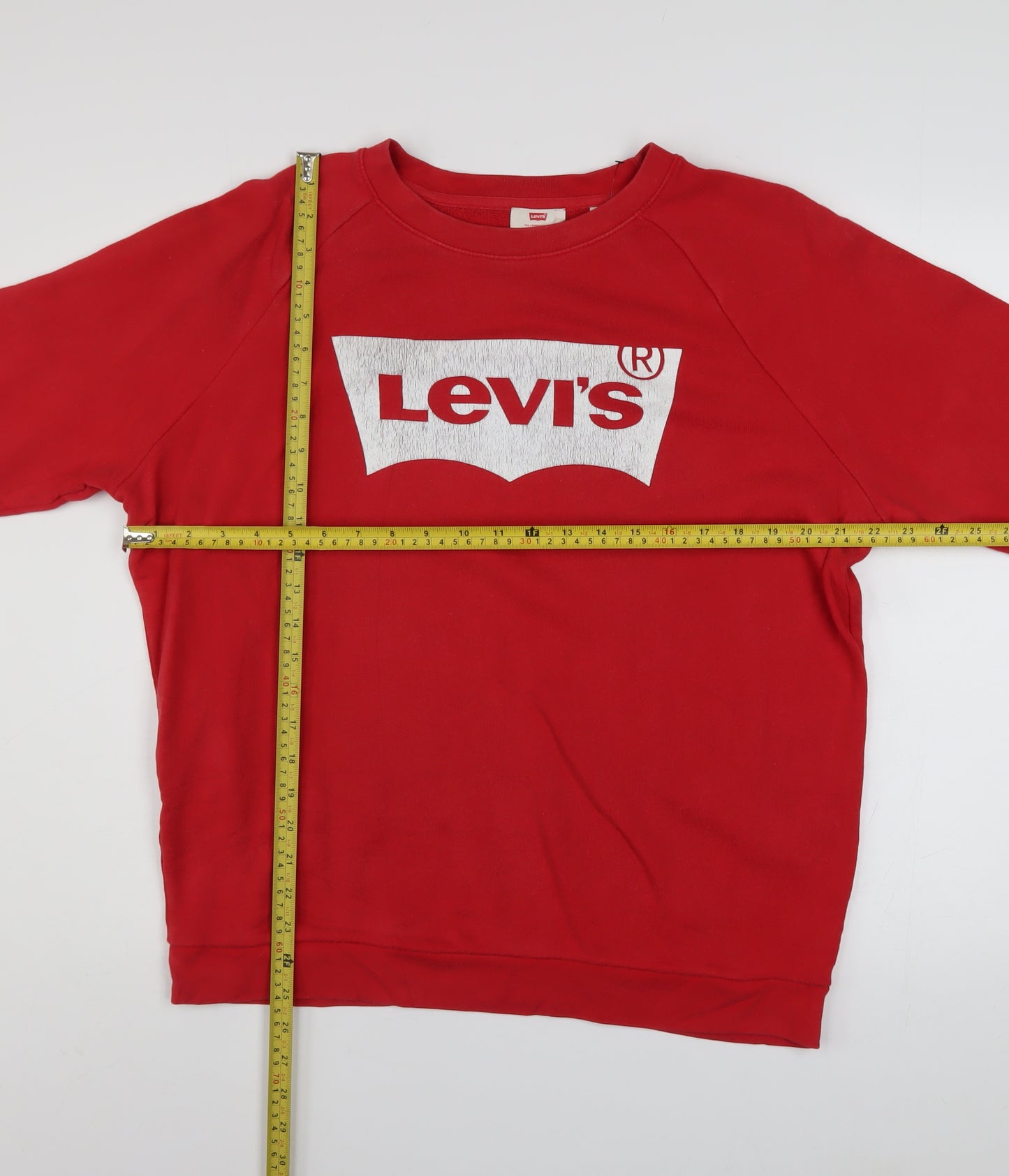 Levi's Men's Red Crew Neck Logo Sweatshirt Size M