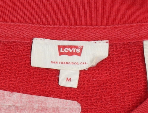 Levi's Men's Red Crew Neck Logo Sweatshirt Size M