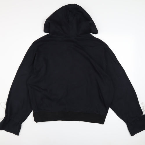 Adidas Womens Black Cotton Pullover Hoodie Size 12 with Logo
