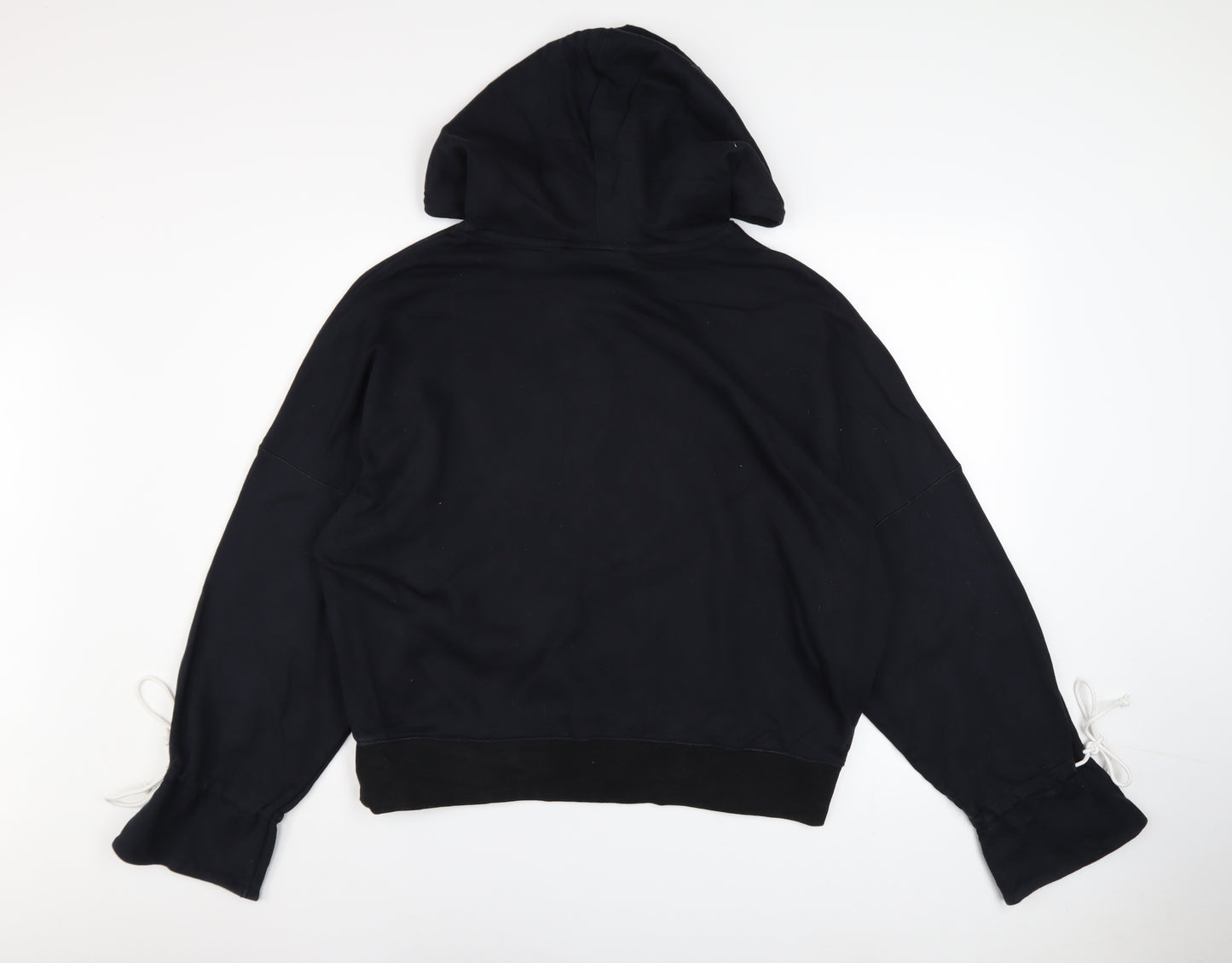 Adidas Womens Black Cotton Pullover Hoodie Size 12 with Logo